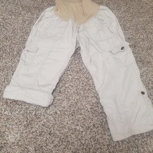 Motherhood Maternity Tan Capri- Cargo SZ Small